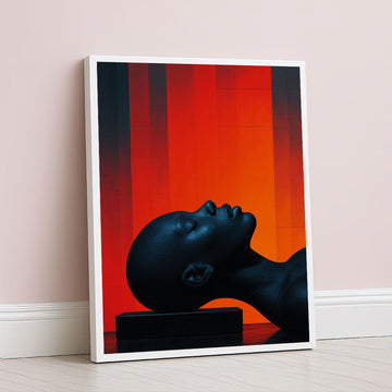 Bold Black Woman Silhouette On Red Canvas Wall Art