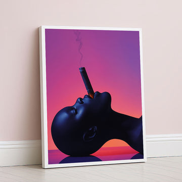 Bold Black Woman With Cigar And Sunset Canvas Wall Art