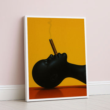 Bold Black Woman Smoking Cigar Canvas Wall Art