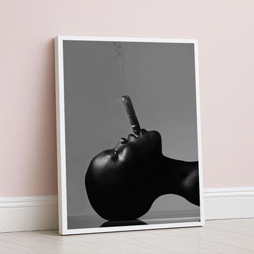 Bold Black Woman Smoking Cigar Canvas Wall Art