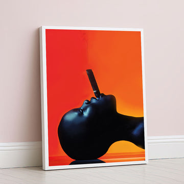 Vibrant Black Woman Smoking Cigar Canvas Wall Art