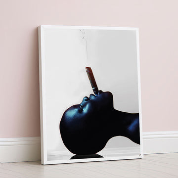 Bold Black Woman Smoking Cigar Canvas Wall Art