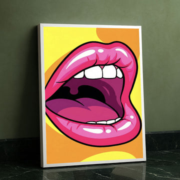 Bold Pop Art Pink Lips Canvas Wall Art