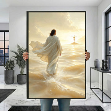 Mystical Jesus Walking On Water Canvas Wall Art