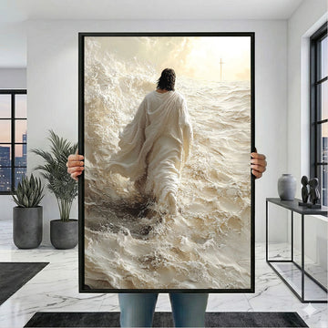 Mystical Jesus Walking On Water Canvas Wall Art