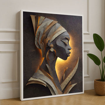 Elegant African Woman Silhouette Canvas Wall Art