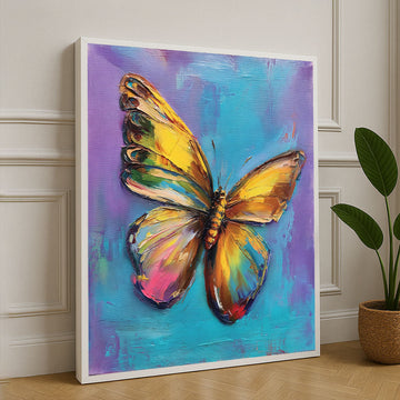 Colorful Butterfly Impressionist Style Canvas Wall Art