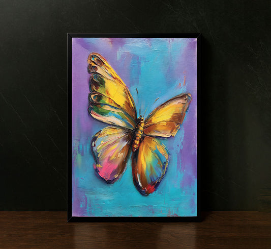 Colorful Butterfly Impressionist Style Canvas Wall Art