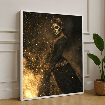 Elegant Dia De Los Muertos Skeleton Canvas Wall Art