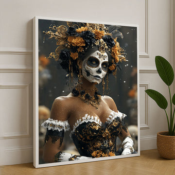 Ornate Day Of The Dead Elegance Canvas Wall Art