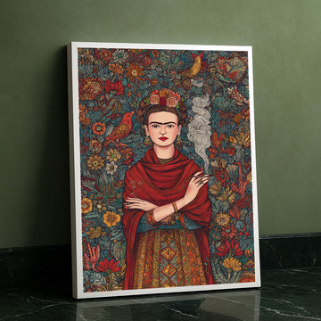 Enchanting Woman In Floral Paradise Canvas Wall Art
