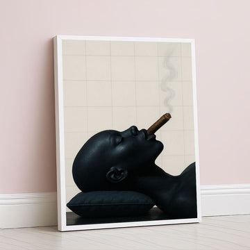 Bold Black Woman Smoking Cigar Canvas Wall Art