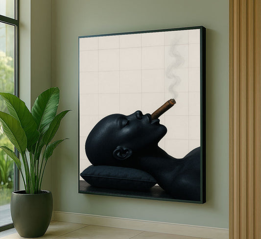 Bold Black Woman Smoking Cigar Canvas Wall Art