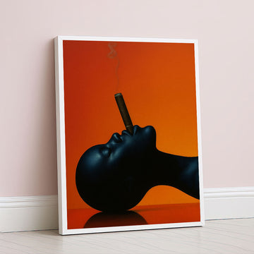 Bold Black Woman Smoking Cigar Canvas Wall Art