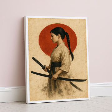 Enchanting Samurai Woman With Katana Canvas Wall Art