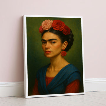 Captivating Woman With Floral Headpiece Canvas Wall Art