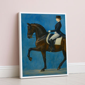 Elegant Equestrian Woman Riding Horse Canvas Wall Art