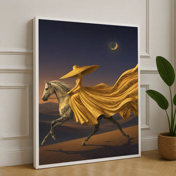 Golden Elegance In Desert Night Canvas Wall Art