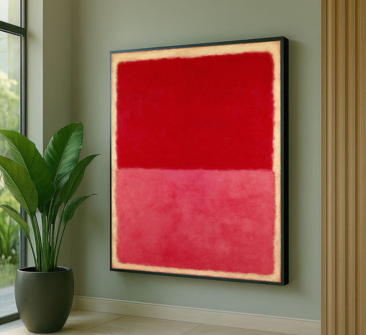 Mark Rothko Inspired Red Canvas  Deep and Bright Red Tones Abstract Painting Reproduction | Living Room Decor | Statement Piece