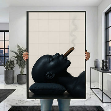 Bold Black Woman Smoking Cigar Canvas Wall Art
