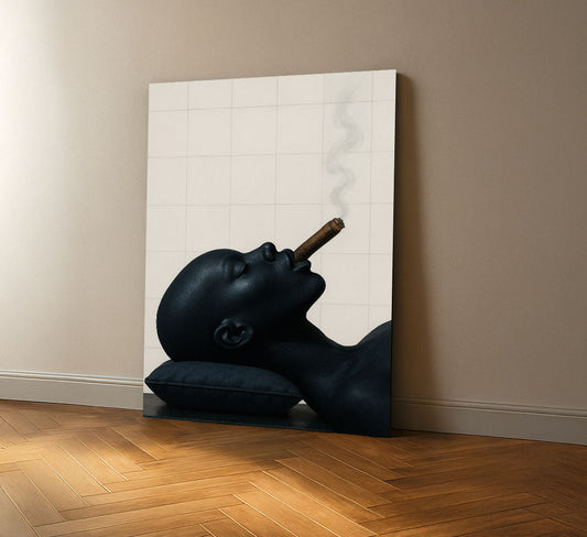 Bold Black Woman Smoking Cigar Canvas Wall Art