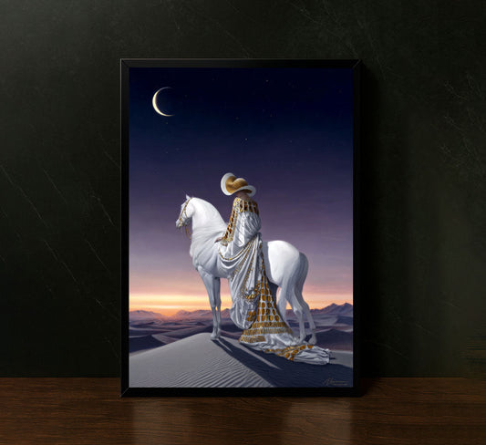 Majestic Desert Sunset Rider Canvas Wall Art