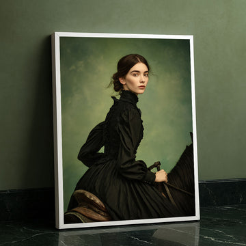 Elegant Victorian Woman On Horseback Canvas Wall Art