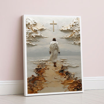 Mystical Jesus Walking On Water Canvas Wall Art