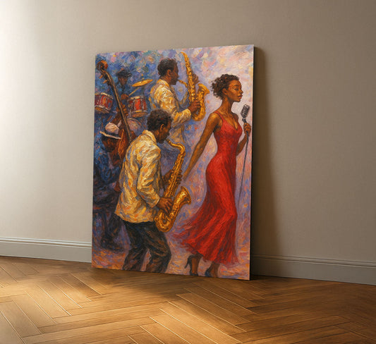 Dynamic Jazz Band Canvas Wall Art Print | Vibrant Living Room Decor | Statement Piece for Music Lovers