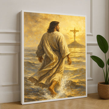 Divine Sunset Walk With Jesus Canvas Wall Art Masterpiece