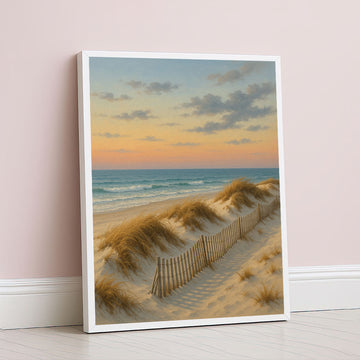 Serene Beach Dunes At Sunset Canvas Wall Art