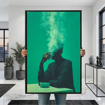 Mystical Woman With Smoke Cloud Canvas Wall Art