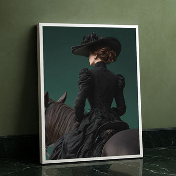 Elegant Victorian Woman On Horseback Canvas Wall Art