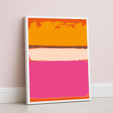 Mark Rothko Inspired Color Block Canvas Wall Art In Pink Orange