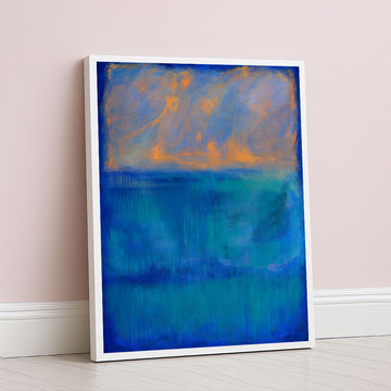 Mark Rothko Inspired Blue And Orange Abstract Canvas Wall Art