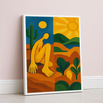 Colorful Abstract Desert Scene Canvas Wall Art