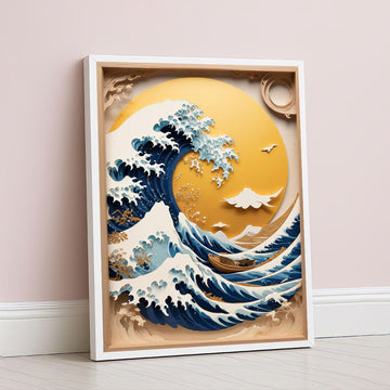Great Wave Inspired Japanese Style Canvas Wall Art Decor