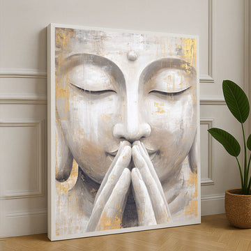 Serene Buddha With Gold Accents Canvas Wall Art