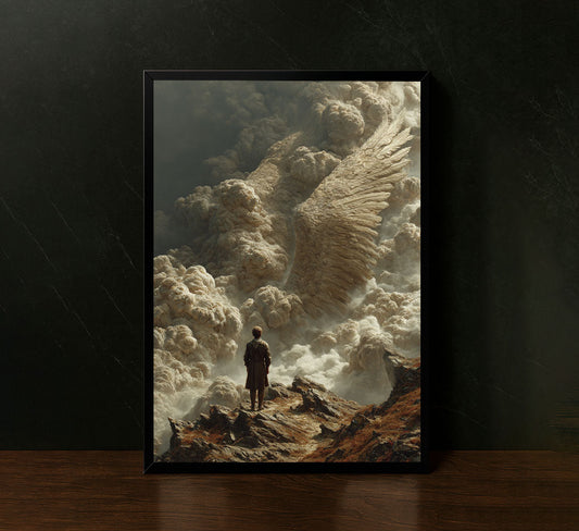Majestic Angel Wings In Cloudscape Canvas Wall Art