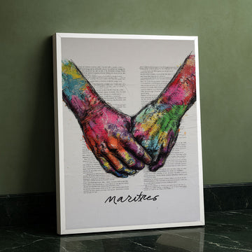 Vibrant Multicolored Hands Holding Canvas Wall Art