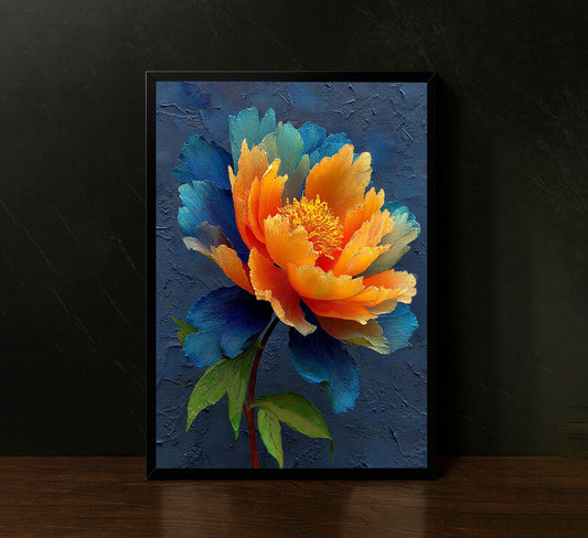 Vibrant Bloom With Textured Brushstrokes Canvas Wall Art