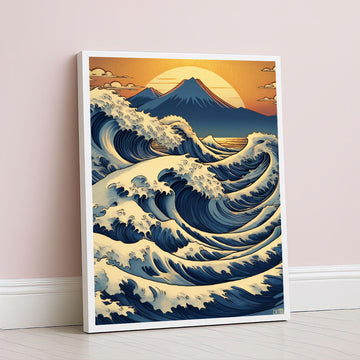 Japanese Wave Inspired Seascape Canvas Wall Art