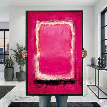 Vibrant Mark Rothko Pink And White Canvas Wall Art