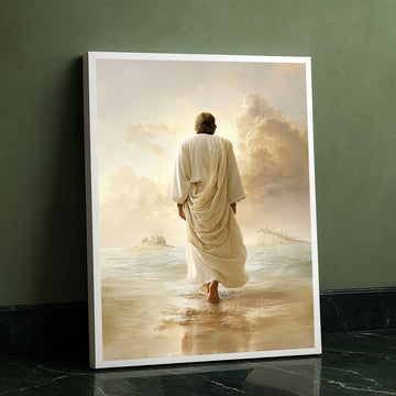 Mystical Jesus Walking On Water Scene Canvas Wall Art