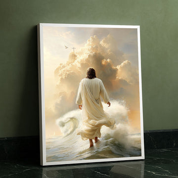 Mystical Jesus Walking On Water Canvas Wall Art