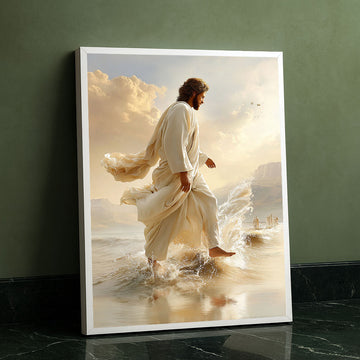 Majestic Jesus Walking On Water Canvas Wall Art