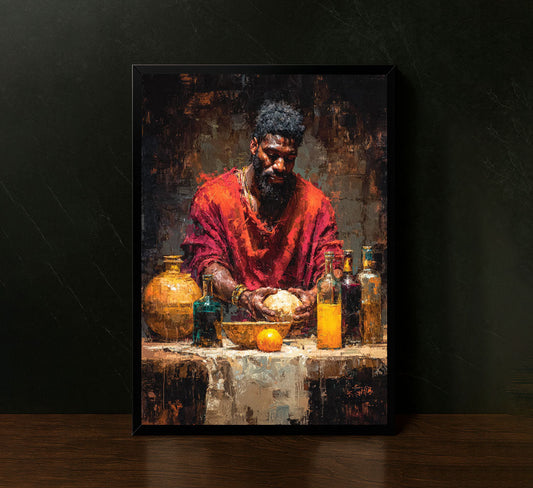 Renaissance Style Artisan With Bottles Canvas Wall Art