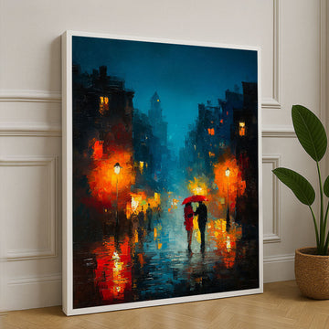 Romantic Evening Stroll Impressionist Canvas Wall Art