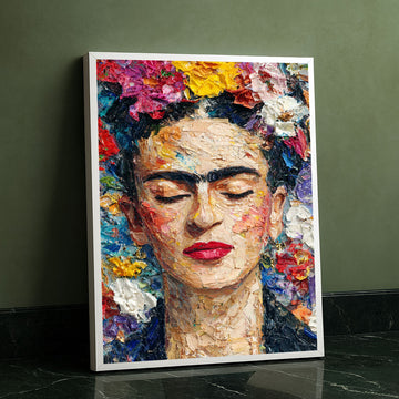 Captivating Woman With Floral Headpiece Canvas Wall Art