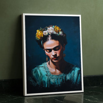 Enchanting Woman With Floral Headpiece Canvas Wall Art